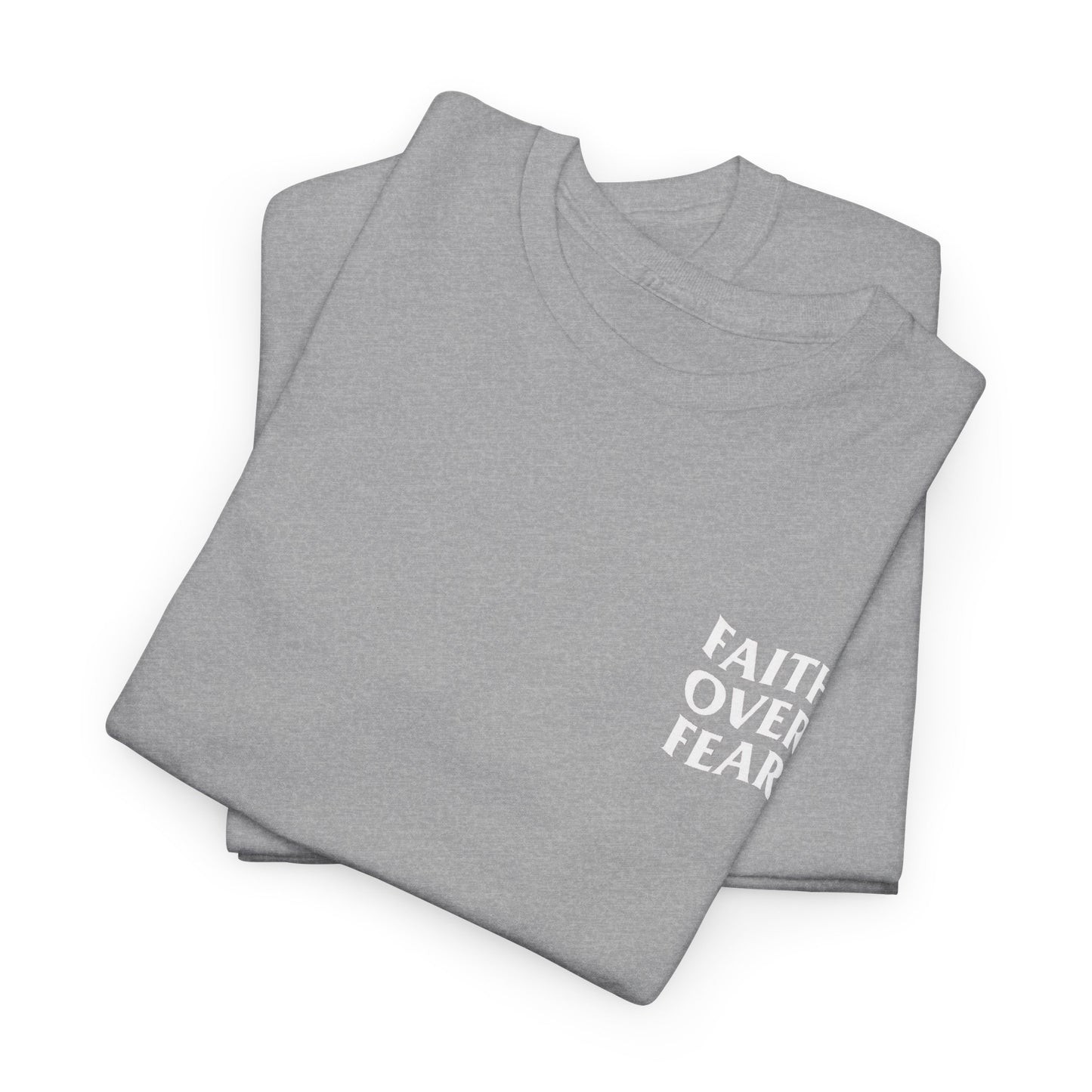 Faith Over Fear Graphic T-Shirt - Christian Apparel with Joshua 1:9 Bible Verse, Inspirational Religious Shirt for Men & Women