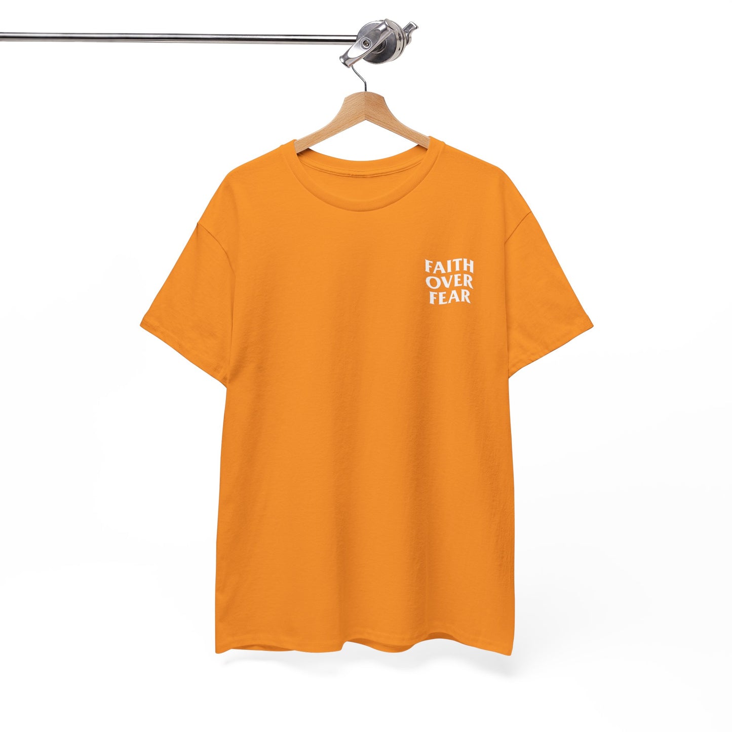 Faith Over Fear Graphic T-Shirt - Christian Apparel with Joshua 1:9 Bible Verse, Inspirational Religious Shirt for Men & Women