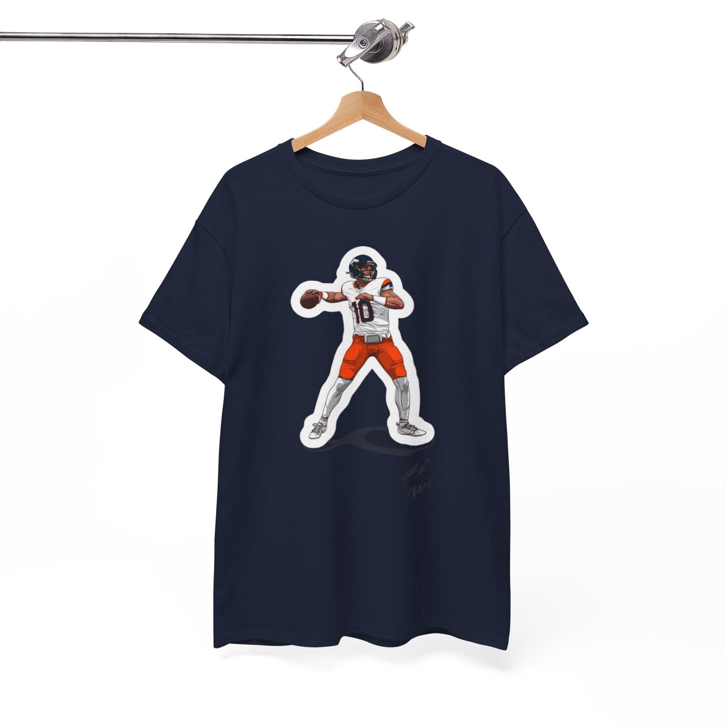 Bo Nix Cartoon Graphic Tee Shirt - NFL Football Quarterback T-Shirt Fan Apparel
