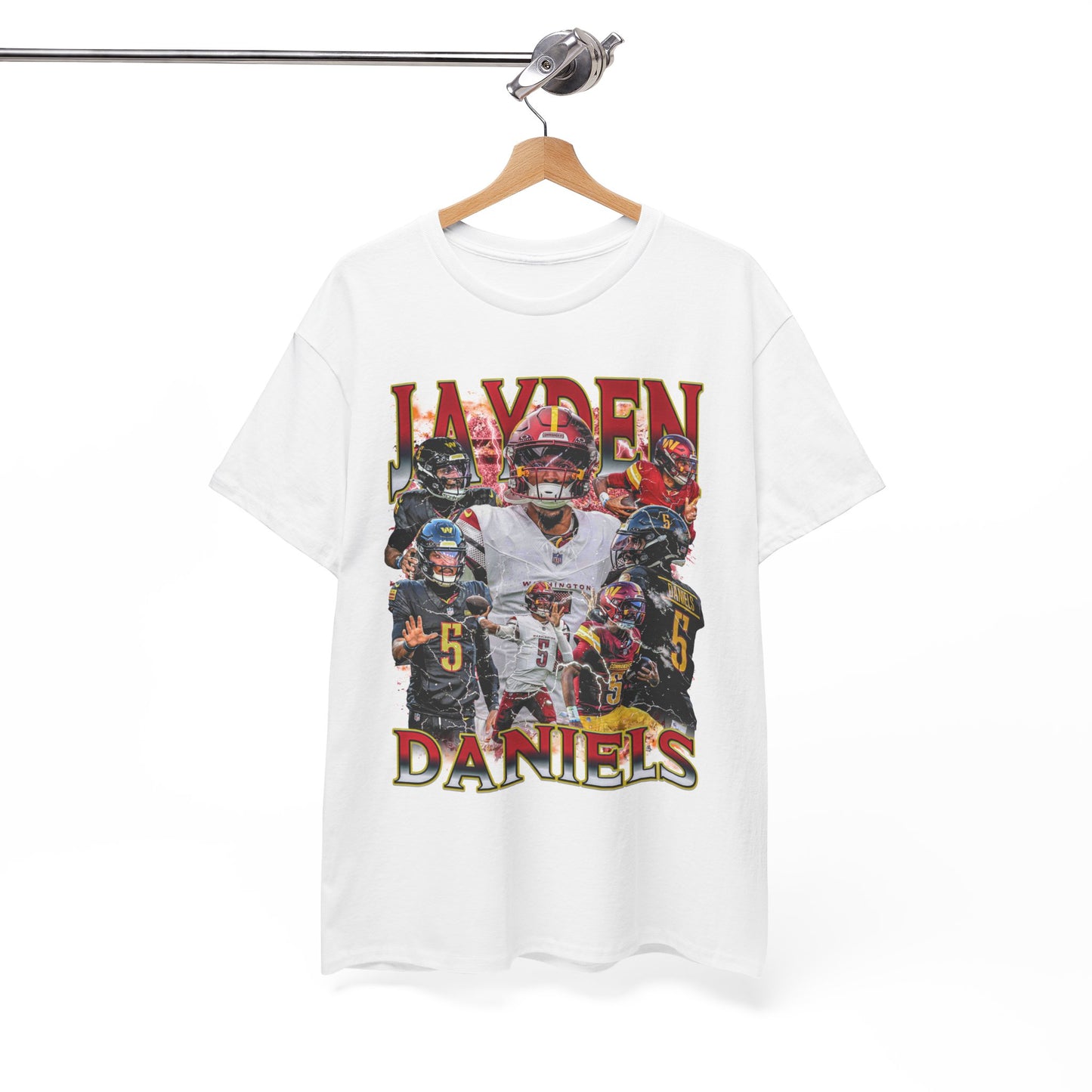 Vintage 90s Graphic Style Jayden Daniels T-Shirt - Retro Oversized Sport Tee, Jayden Daniels Shirt, Washington Commanders Shirt, Classic American Football Fan Bootleg Gift