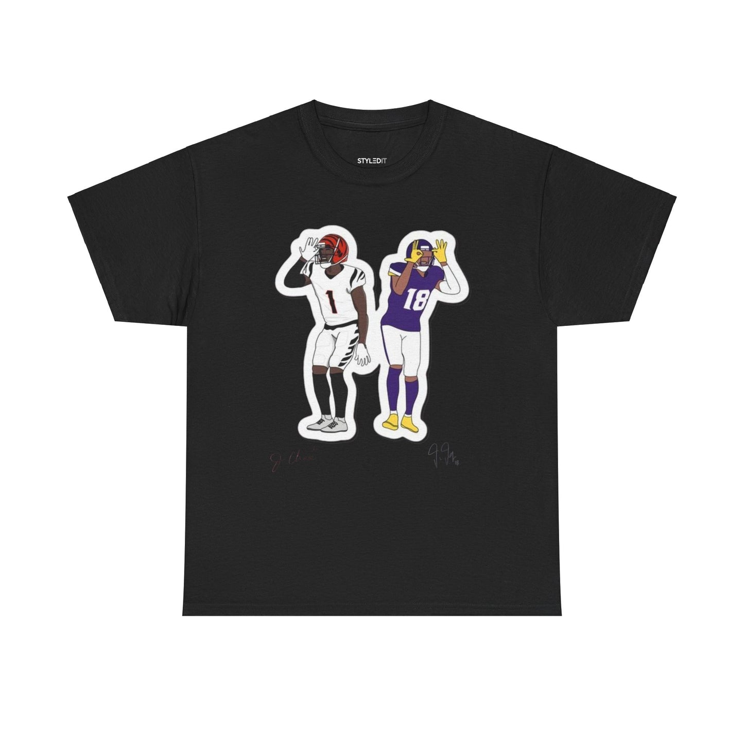 Chase x Jefferson Cartoon Graphic Tee - NFL Football Fan Apparel