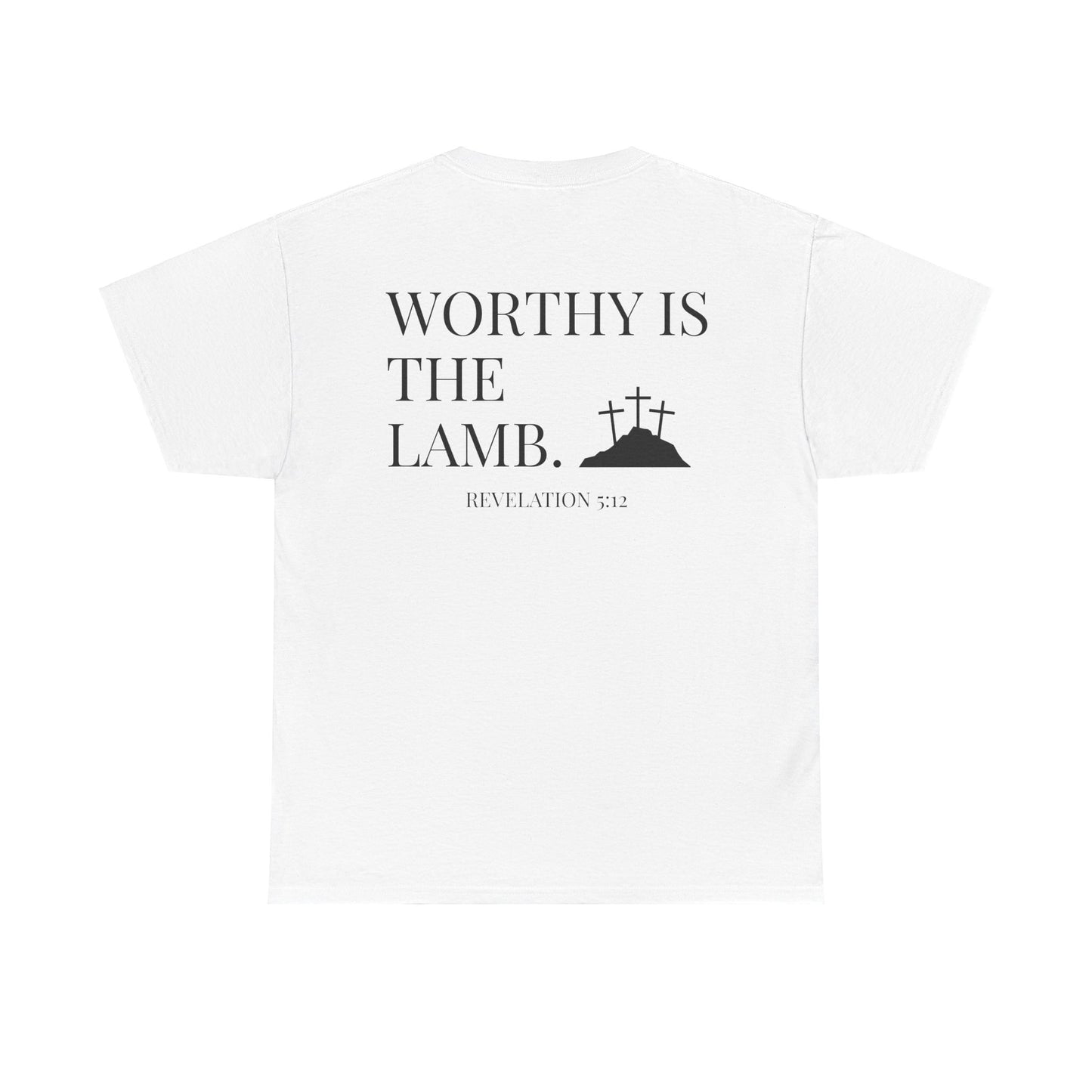 Revelation 5 12 Bible Verse Unisex Faith T-Shirt - Worthy is the Lamb Christian Apparel