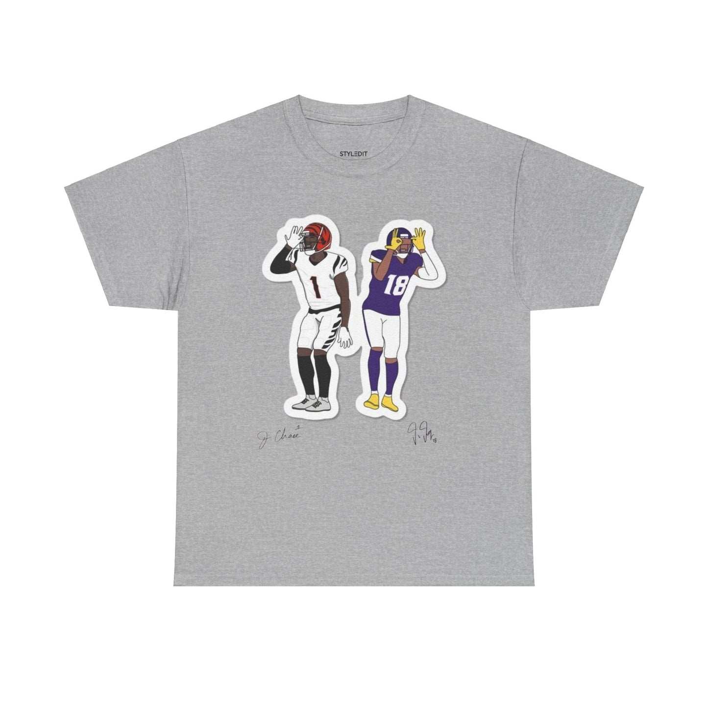 Chase x Jefferson Cartoon Graphic Tee - NFL Football Fan Apparel