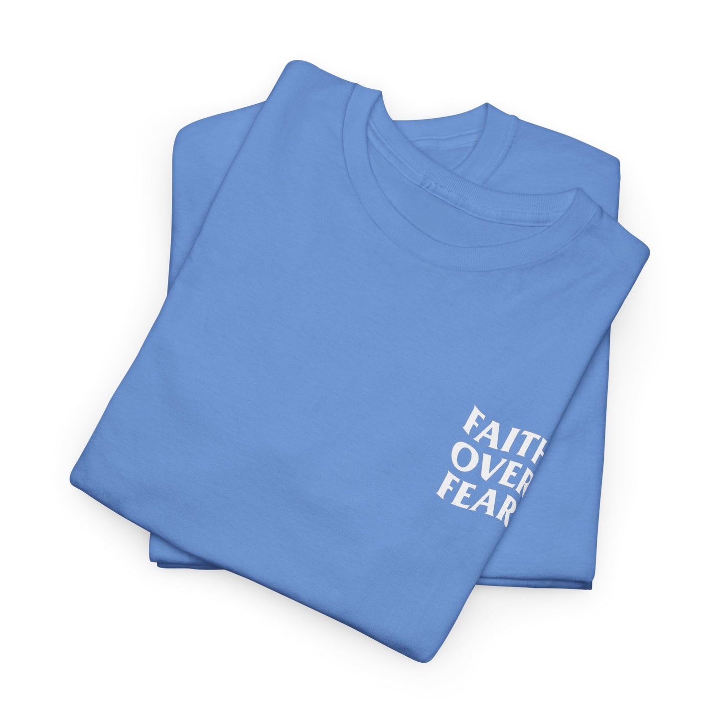 Faith Over Fear Graphic T-Shirt - Christian Apparel with Joshua 1:9 Bible Verse, Inspirational Religious Shirt for Men & Women