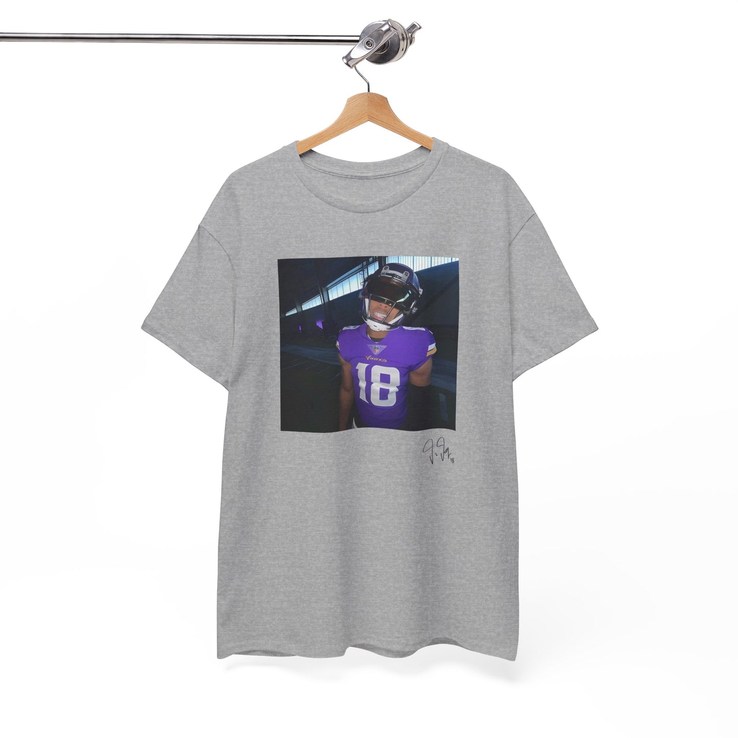Justin Jefferson Box Graphic Tee - NFL Football Vikings Fan Apparel