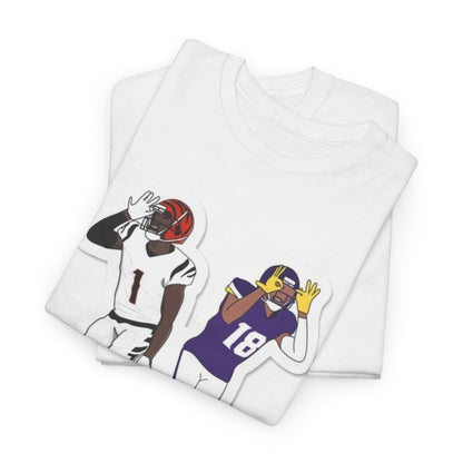 Chase x Jefferson Cartoon Graphic Tee - NFL Football Fan Apparel