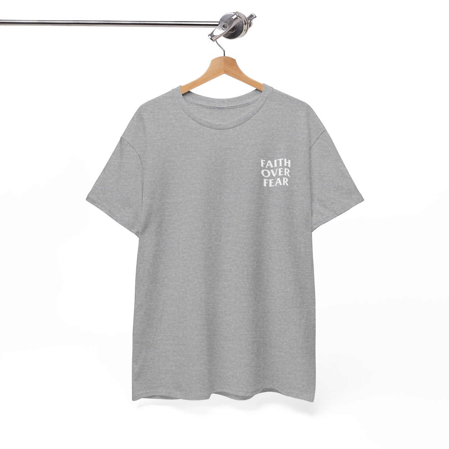 Faith Over Fear Graphic T-Shirt - Christian Apparel with Joshua 1:9 Bible Verse, Inspirational Religious Shirt for Men & Women