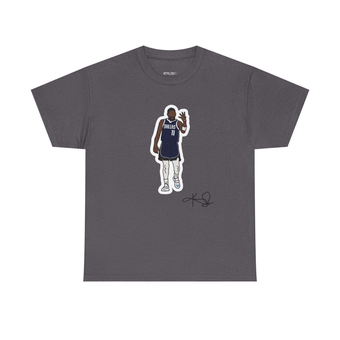 Support Kyrie Irving with this vibrant graphic shirt