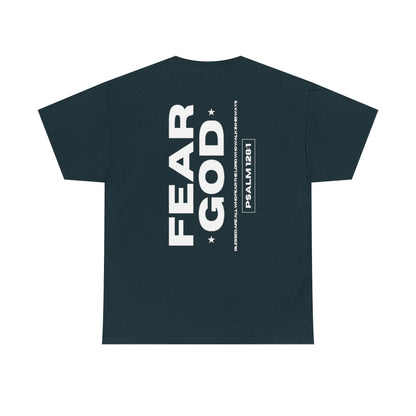 Fear God Tshirt - Christian Apparel with Psalms 128:1 Bible Verse - Inspirational Religious Shirt & Gift Idea for Men And Women