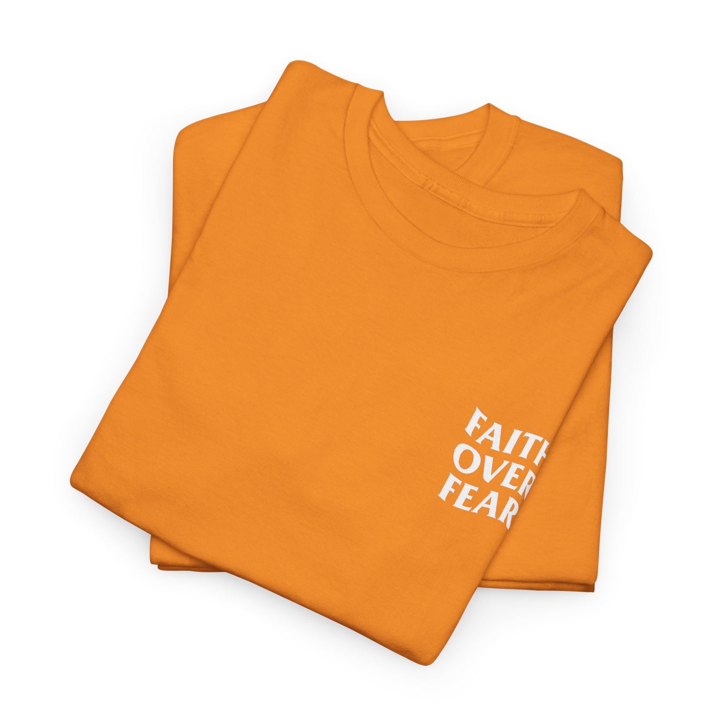 Faith Over Fear Graphic T-Shirt - Christian Apparel with Joshua 1:9 Bible Verse, Inspirational Religious Shirt for Men & Women