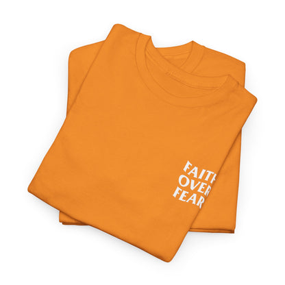 Faith Over Fear Graphic T-Shirt - Christian Apparel with Joshua 1:9 Bible Verse, Inspirational Religious Shirt for Men & Women