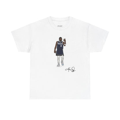 Kyrie Irving action shot on a bold graphic tee