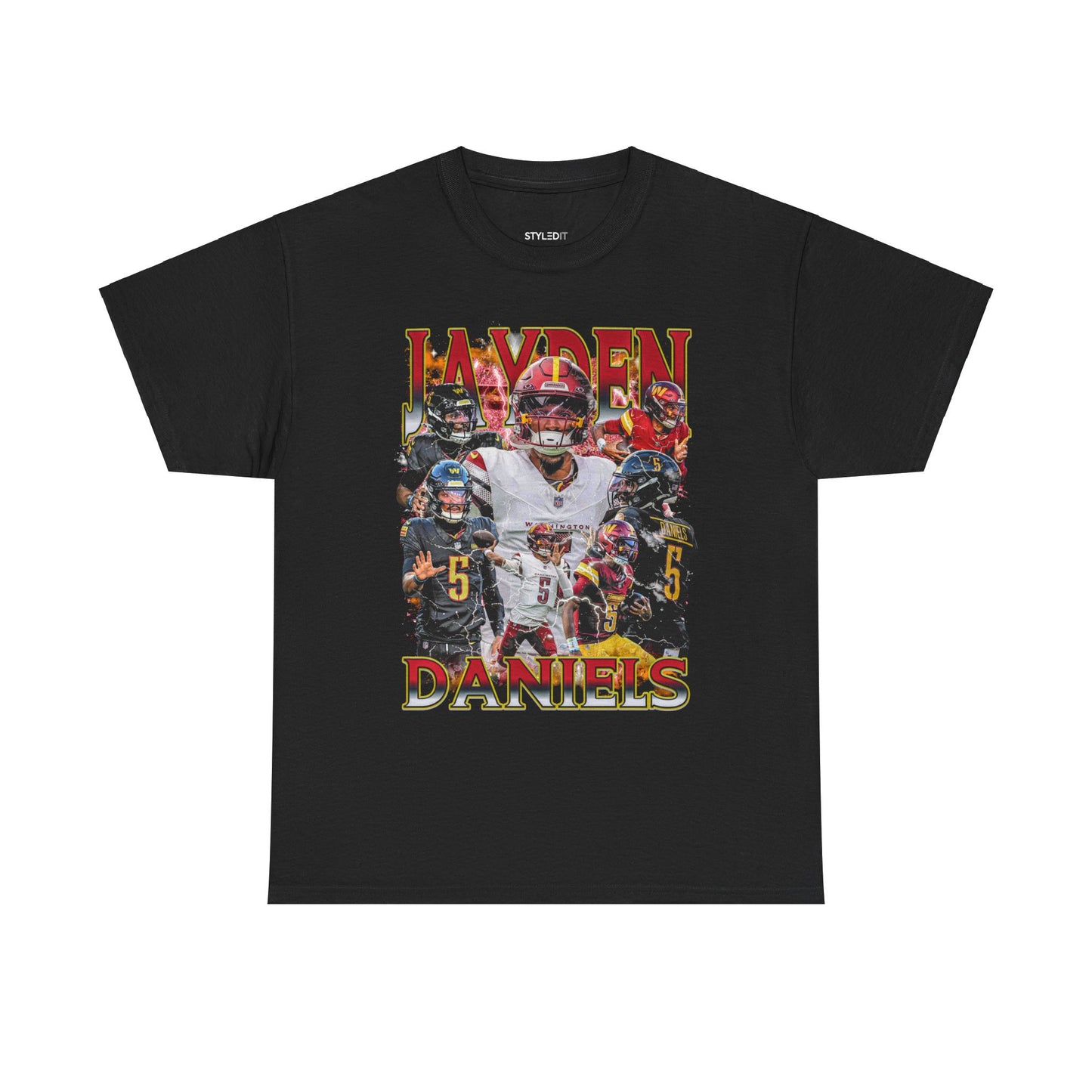 Vintage 90s Graphic Style Jayden Daniels T-Shirt -  Retro Oversized Sport Tee, Jayden Daniels Shirt, Washington Commanders Shirt, Classic American Football Fan Bootleg Gift