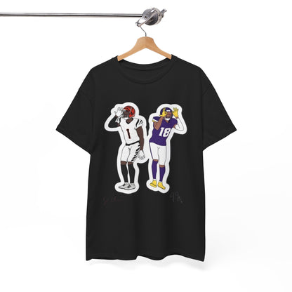Chase x Jefferson Cartoon Graphic Tee - NFL Football Fan Apparel