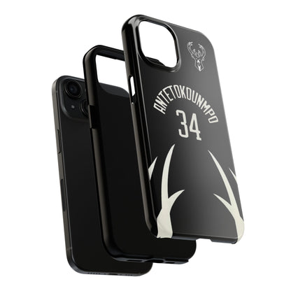 Giannis Antetokounmpo Milwaukee Bucks – Basketball iPhone and Samsung Case Black