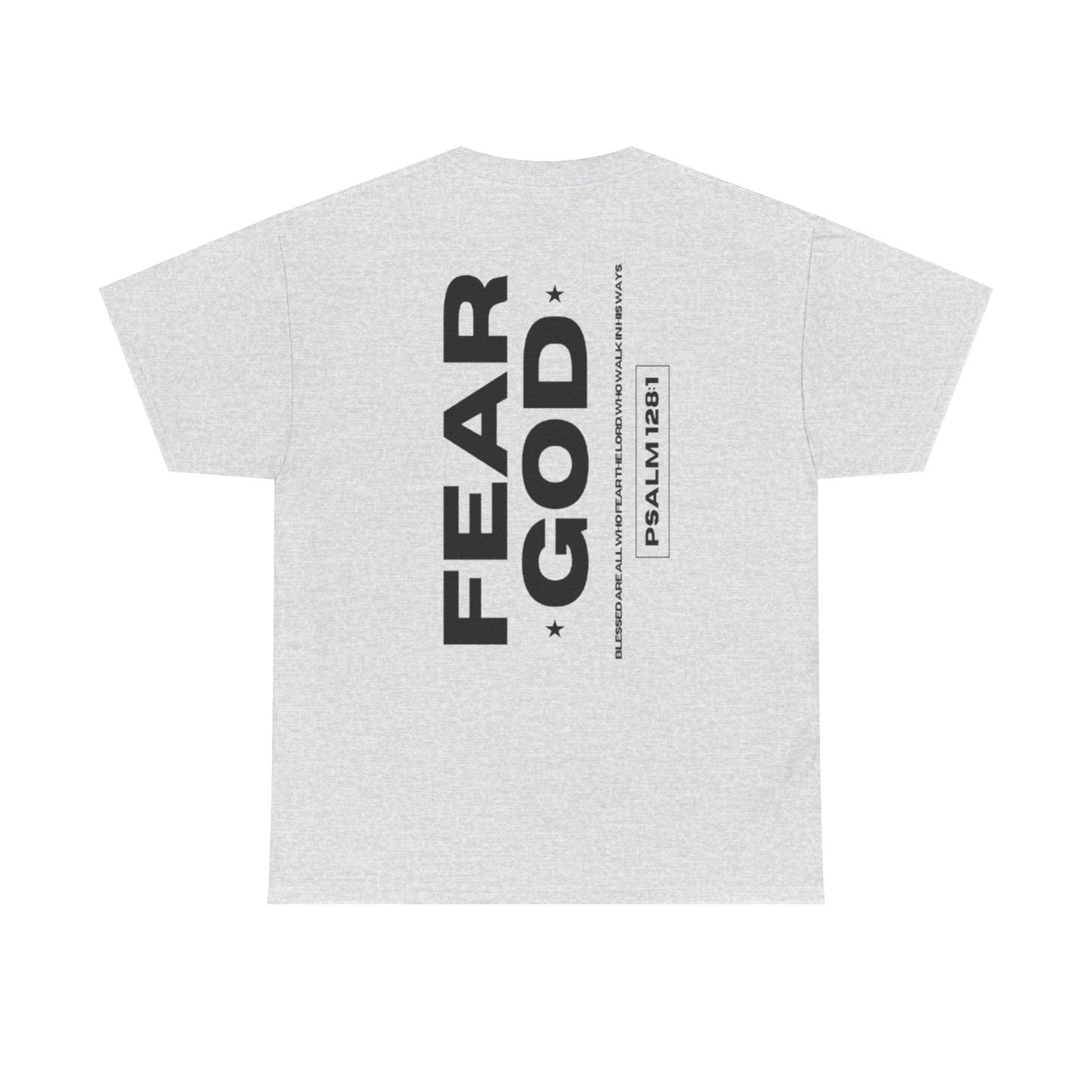 Fear God Tshirt - Christian Apparel with Psalms 128:1 Bible Verse - Inspirational Religious Shirt & Gift Idea for Men And Women