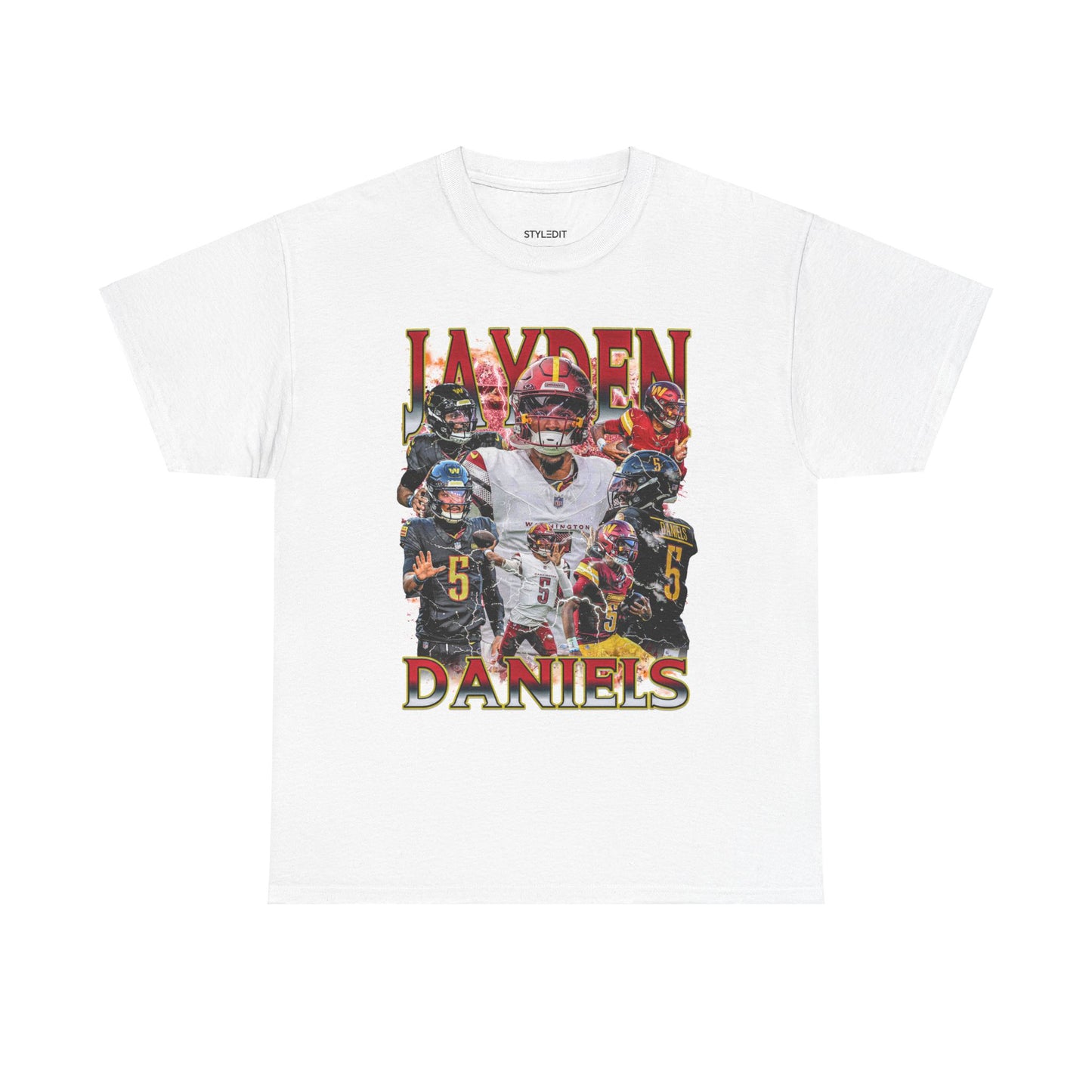 Vintage 90s Graphic Style Jayden Daniels T-Shirt -  Retro Oversized Sport Tee, Jayden Daniels Shirt, Washington Commanders Shirt, Classic American Football Fan Bootleg Gift