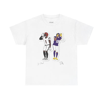 Chase x Jefferson Cartoon Graphic Tee - NFL Football Fan Apparel