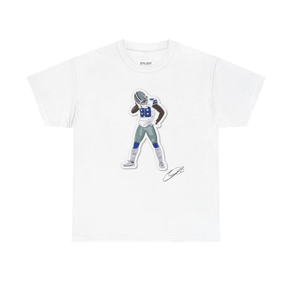 Ceedee Lamb Cartoon Graphic Tee Shirt - NFL Football T-Shirt Fan Apparel