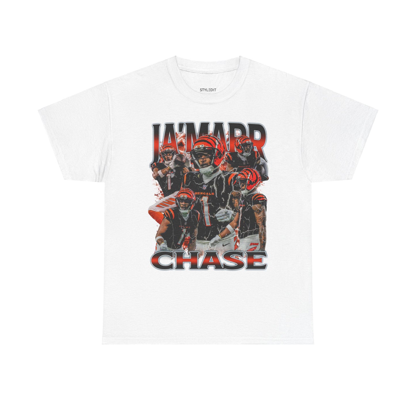 Vintage 90s Graphic Style Ja'Marr Chase T-Shirt -  Retro Oversized Sport Tee, Ja'Marr Chase Shirt, Cincinnati Bengals Shirt, Classic American Football Fan Bootleg Gift