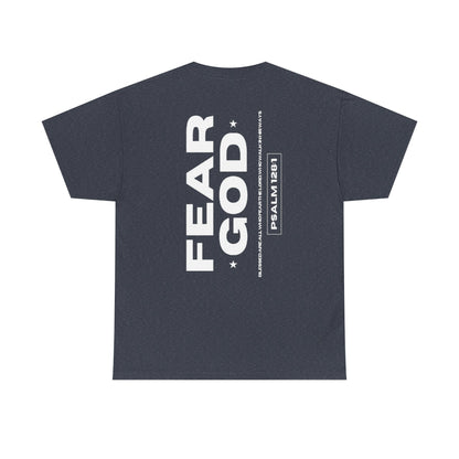 Fear God Tshirt - Christian Apparel with Psalms 128:1 Bible Verse - Inspirational Religious Shirt & Gift Idea for Men And Women
