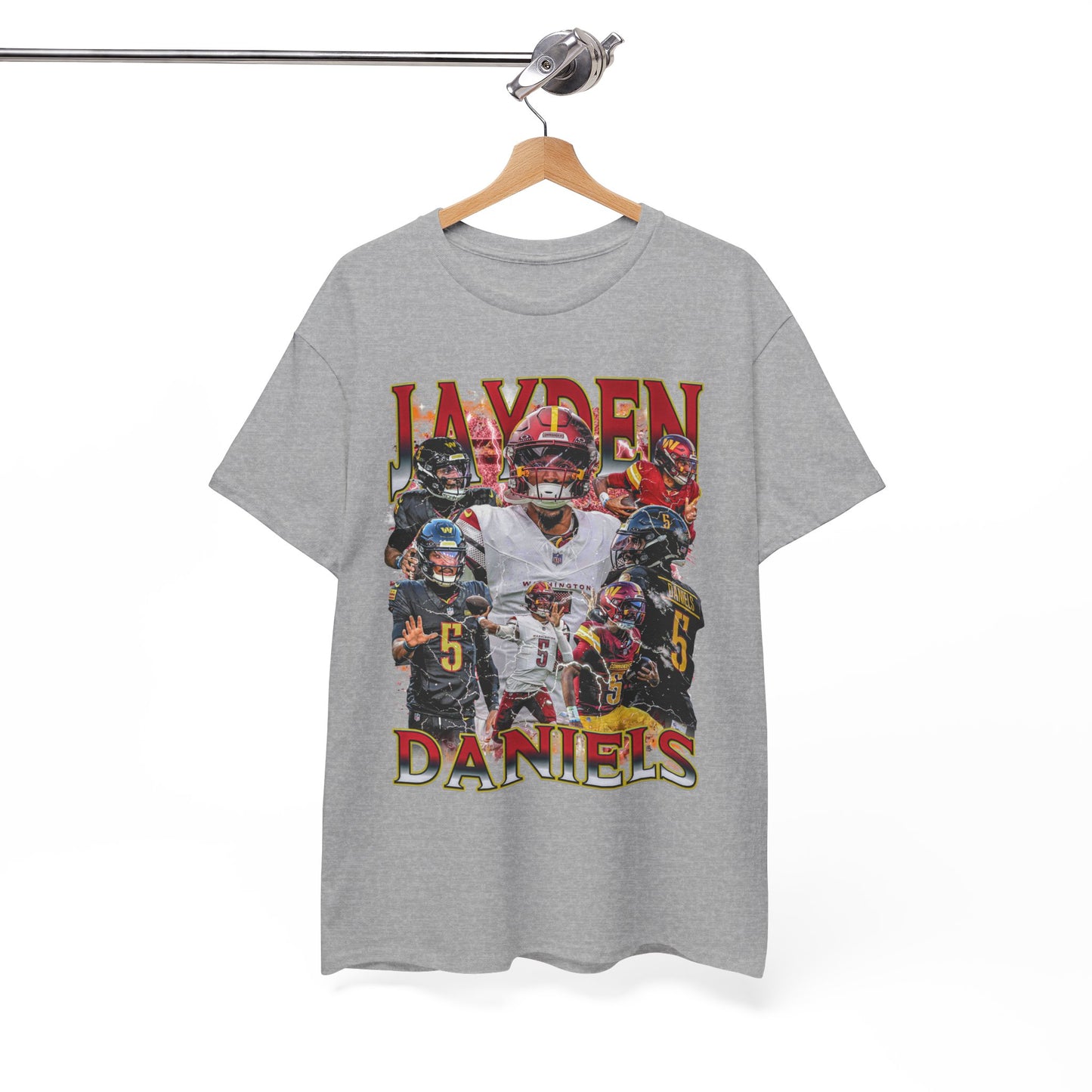 Vintage 90s Graphic Style Jayden Daniels T-Shirt -  Retro Oversized Sport Tee, Jayden Daniels Shirt, Washington Commanders Shirt, Classic American Football Fan Bootleg Gift