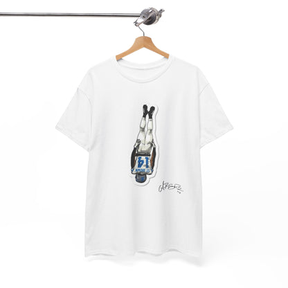 Detroit Lions-themed Amon-Ra St. Brown shirt laid flat showing full design
