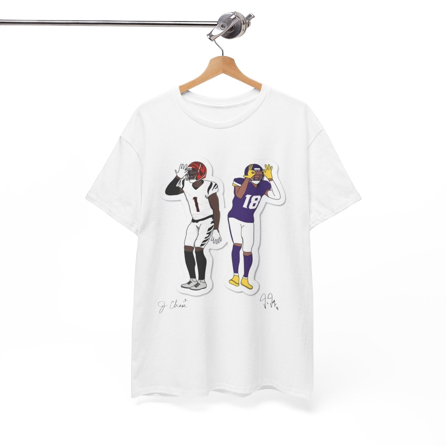 Chase x Jefferson Cartoon Graphic Tee - NFL Football Fan Apparel