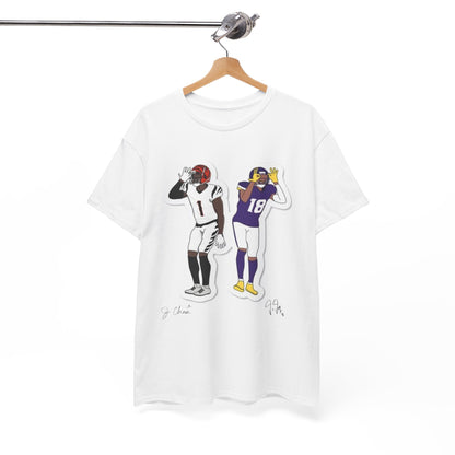 Chase x Jefferson Cartoon Graphic Tee - NFL Football Fan Apparel